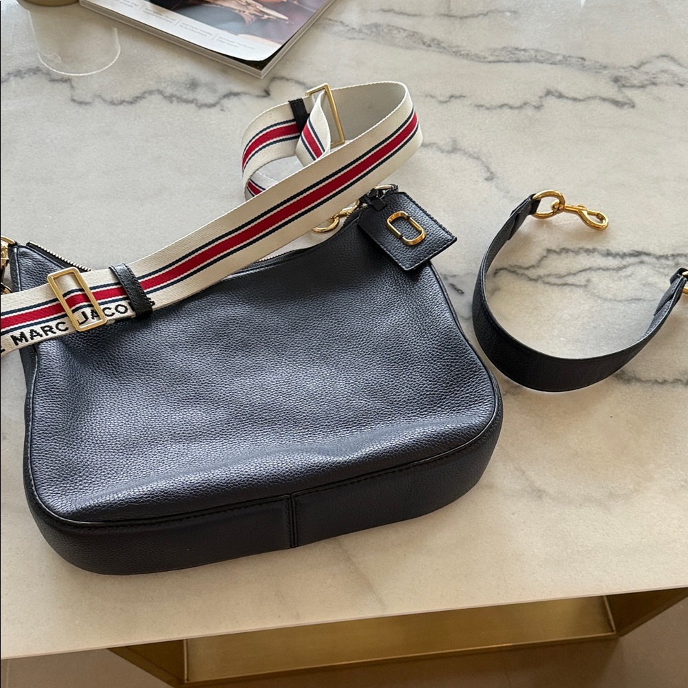 Marc Jacobs navy blue Leather slouch Bag with two straps cross body/ shoulder